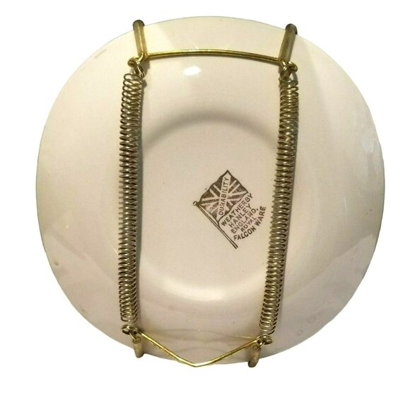 1930s Weatherby Falcon Ware Country Scene Plate With Brass Display Hanger BT453 - Picture 2 of 2